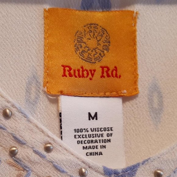 "Ruby Rd" peasant blouse. Size medium. - Picture 2 of 5